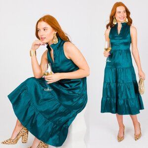 Vernacular Catch Your Gaze Midi Dress Teal 30549